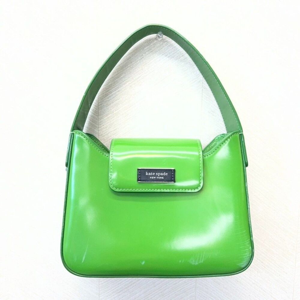 Kate Spade New York Green Spazzolato Leather Sam Icon Mini Hobo Bag Womens